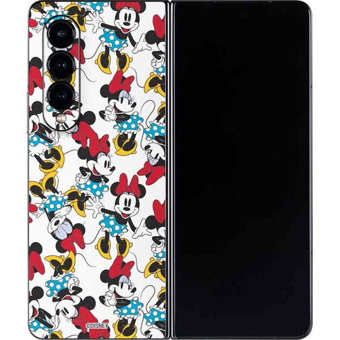 Disney Minnie Mouse Rockin Minnie Pattern Galaxy Z Fold4 5G Skin